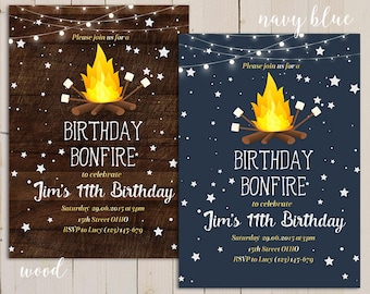 campfire invitation etsy