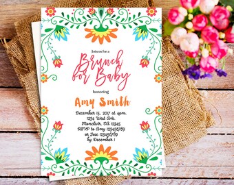black and white strips invitation baby and brunch baby floral etsy