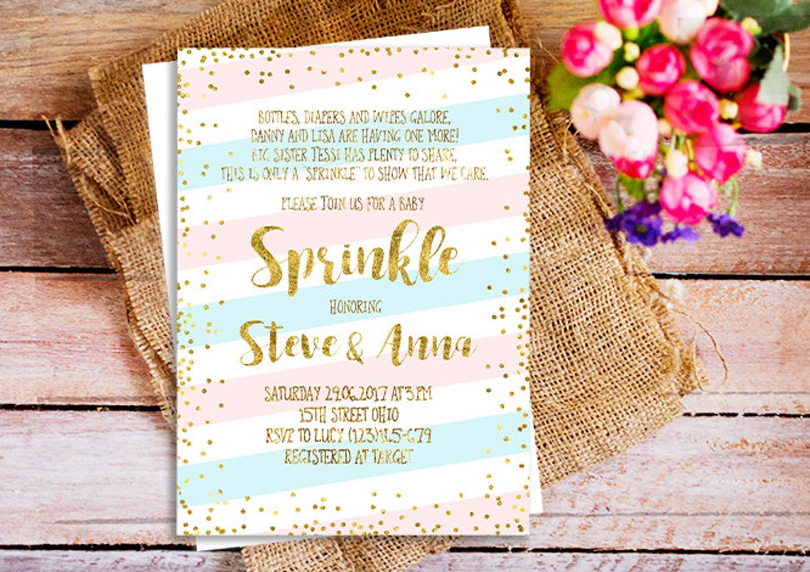Baby Sprinkle Invitation pink gold baby sprinkle invitation Etsy