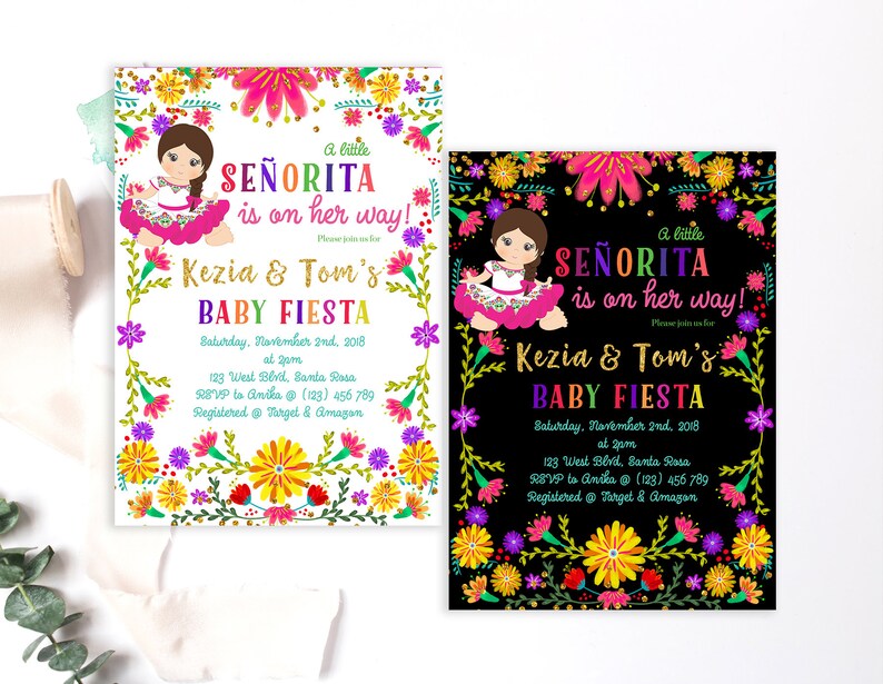 Mexican Fiesta Baby Shower Invitation Fiesta Mexicana Etsy
