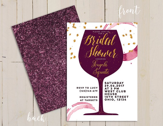 wine themed bridal shower invitation wine themed invitation etsy