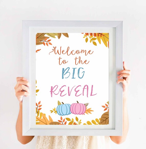 Fall Gender Reveal Decorations Gender Reveal Party Signs Etsy