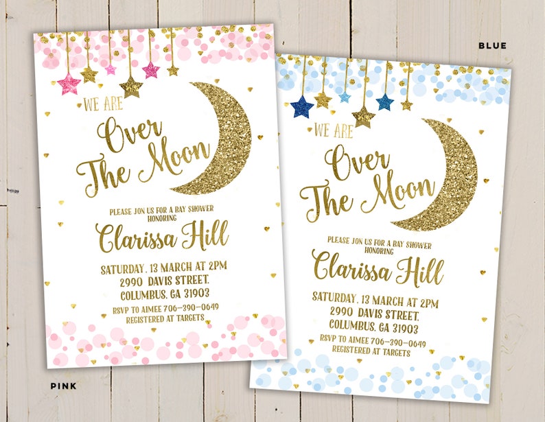 Over The Moon Invitation Moon Baby Shower Invitation Moon Etsy Over The Moon Invitation Moon Baby Shower Invitation Moon Etsy