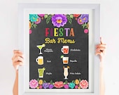 Fiesta Bar Menu Printable, Printable Wedding Bar Menu, Mexican Fiesta Party Bar Menu, Bar Menu printable, mexican drink sign, Bar Menu Sign