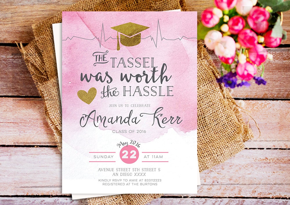 nursing graduation party invitation registered nurse Etsy