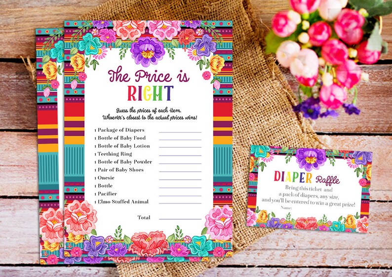 Mexican Fiesta Baby Shower Games Package Mexican Floral Folk Etsy Mexican Fiesta Baby Shower Games Package Mexican Floral Folk Etsy