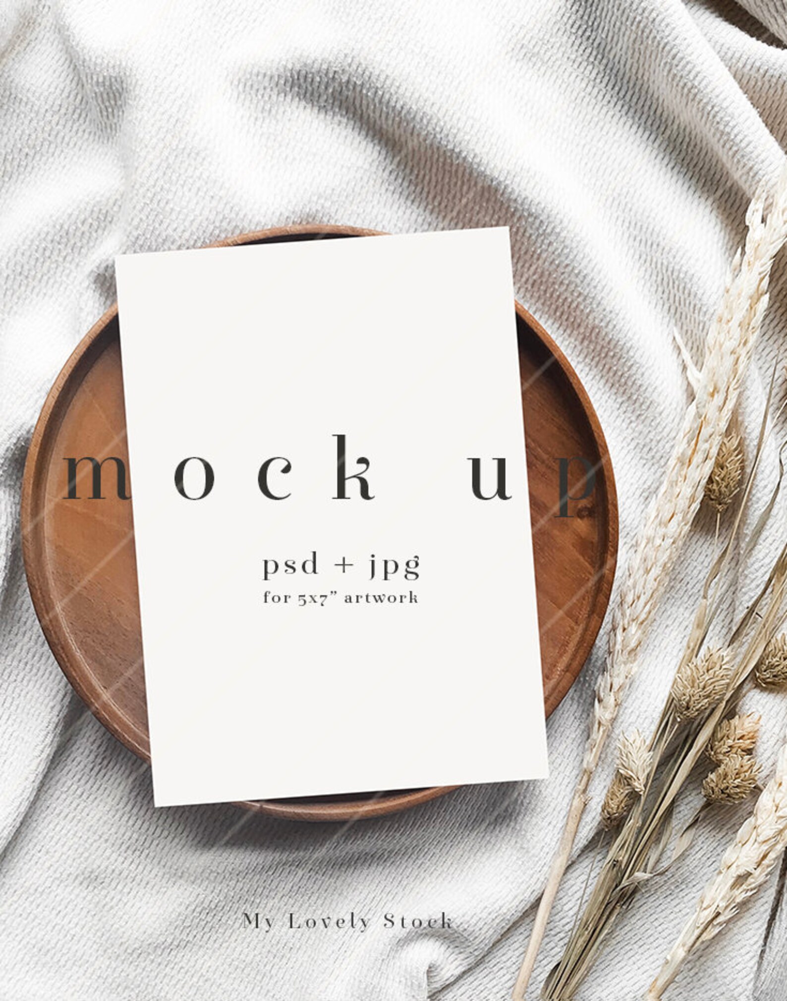 5x7 Invitation Card Boho Style Mock Up Modern Minimalist