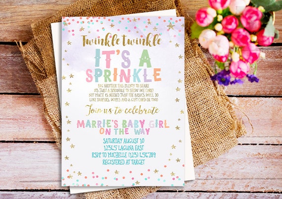twinkle twinkle its a sprinkle invitation