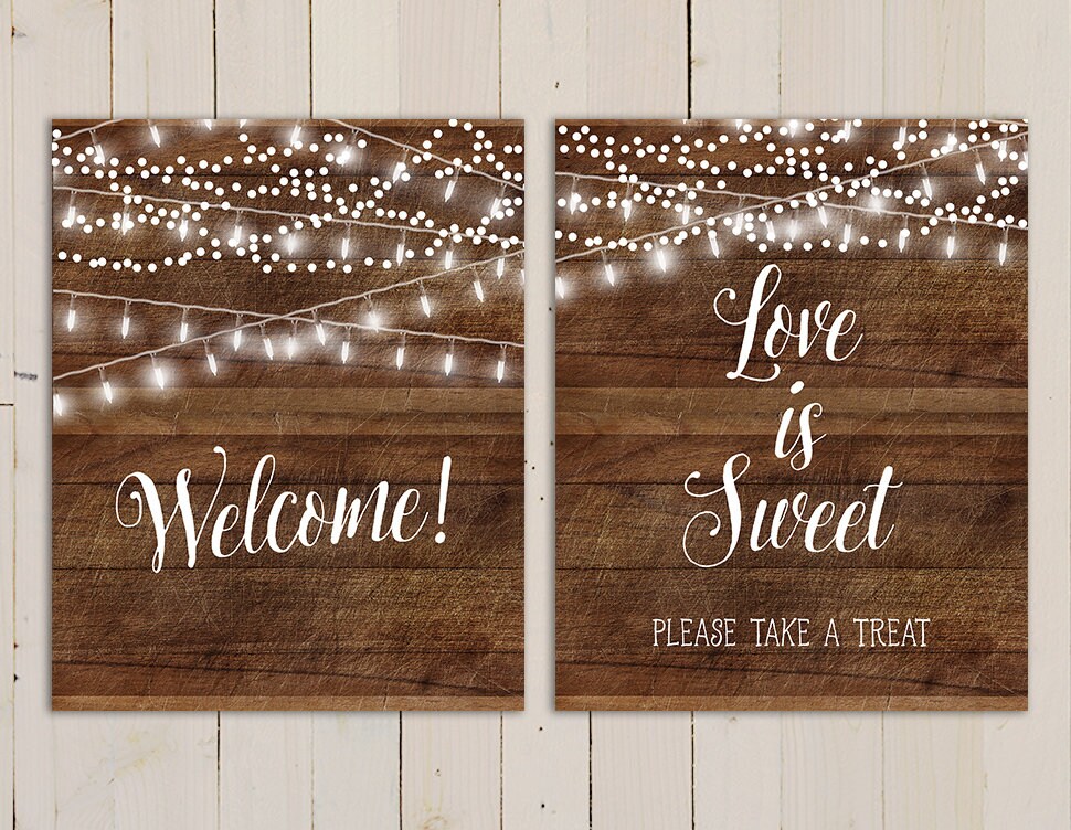 Rustic Wood Printable Sign Set Wedding Sign Bundle Wedding | Etsy
