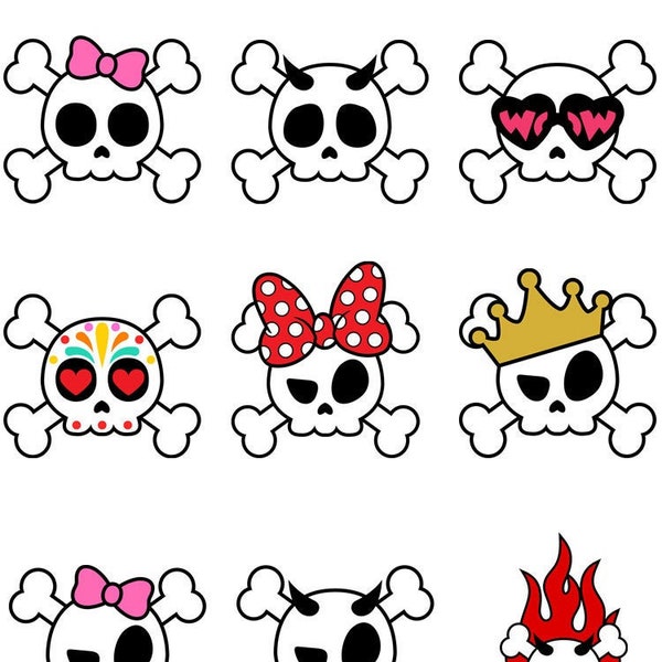 Skull SVG, Skull with a bow SVG, For Cricut, For Silhouette, Cut File, SVG for Shirts, Svg Design, Dxf, Png, Sublimation Designs Downloads