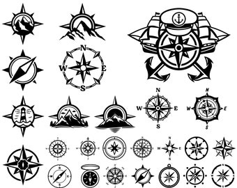 Compass SVG, Nautical SVG, Mountain SVG, Travel Svg, For Cricut, For Silhouette, Cut File, Dxf, Png, Svg File