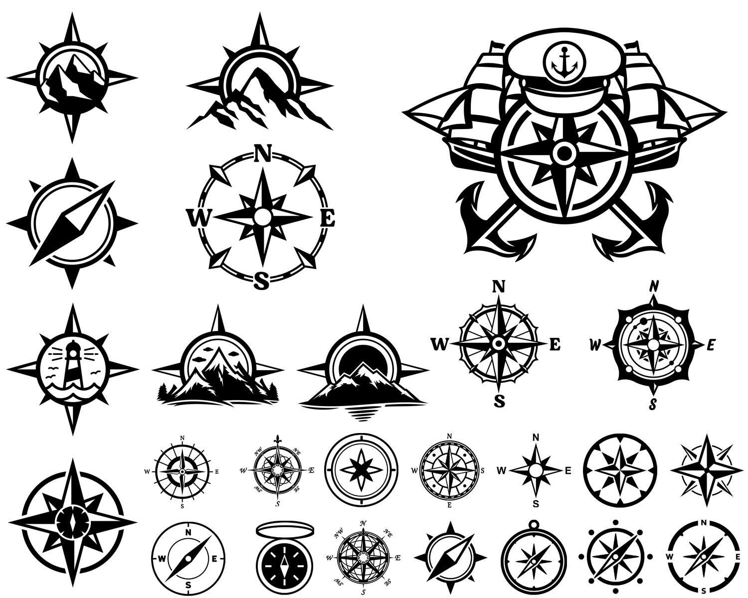 Compass SVG Nautical SVG Mountain SVG Travel Svg for - Etsy