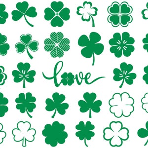 Shamrock SVG, Clover Leaf SVG, Trefoil Svg, Saint Patricks Day Svg, Four Leaf Svg, For Cricut, For Silhouette, Cut File, Dxf, Png, Svg