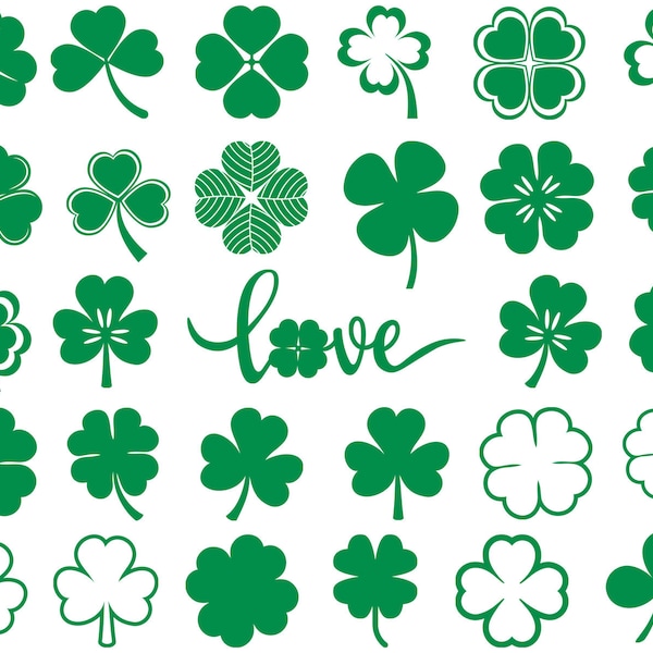 Kleeblatt SVG, Kleeblatt SVG, Kleeblatt SVG, Kleeblatt SVG, Saint Patricks Day Svg, Four Leaf Svg, Für Silhouette, Cut File, Dxf, Png, Svg