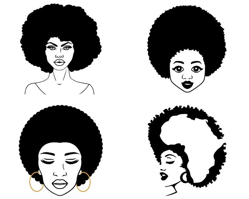 Download Afro Woman SVG Afro Girl Svg Afro Queen Svg Girl Power Svg ...