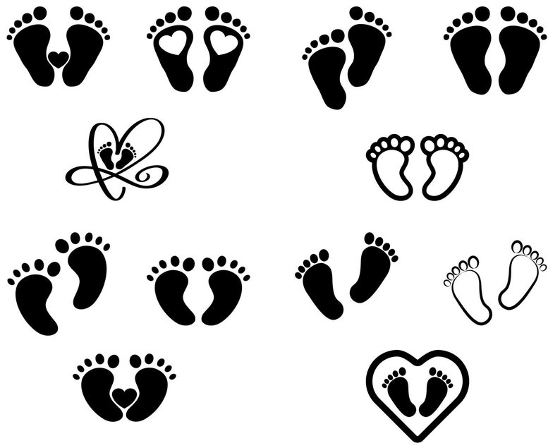 Baby Feet Print SVG, Baby Quote SVG, Nursery SVG, Newborn Svg, Baby Shower Svg, For Cricut, For Silhouette, Cut File, Dxf, Png, Svg File image 3