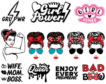 Girl Power SVG, Rosie The Riveter SVG, Strong Woman SVG, Women Empowerment Svg, File For Cricut, For Silhouette, Cut Files, Png, Dxf