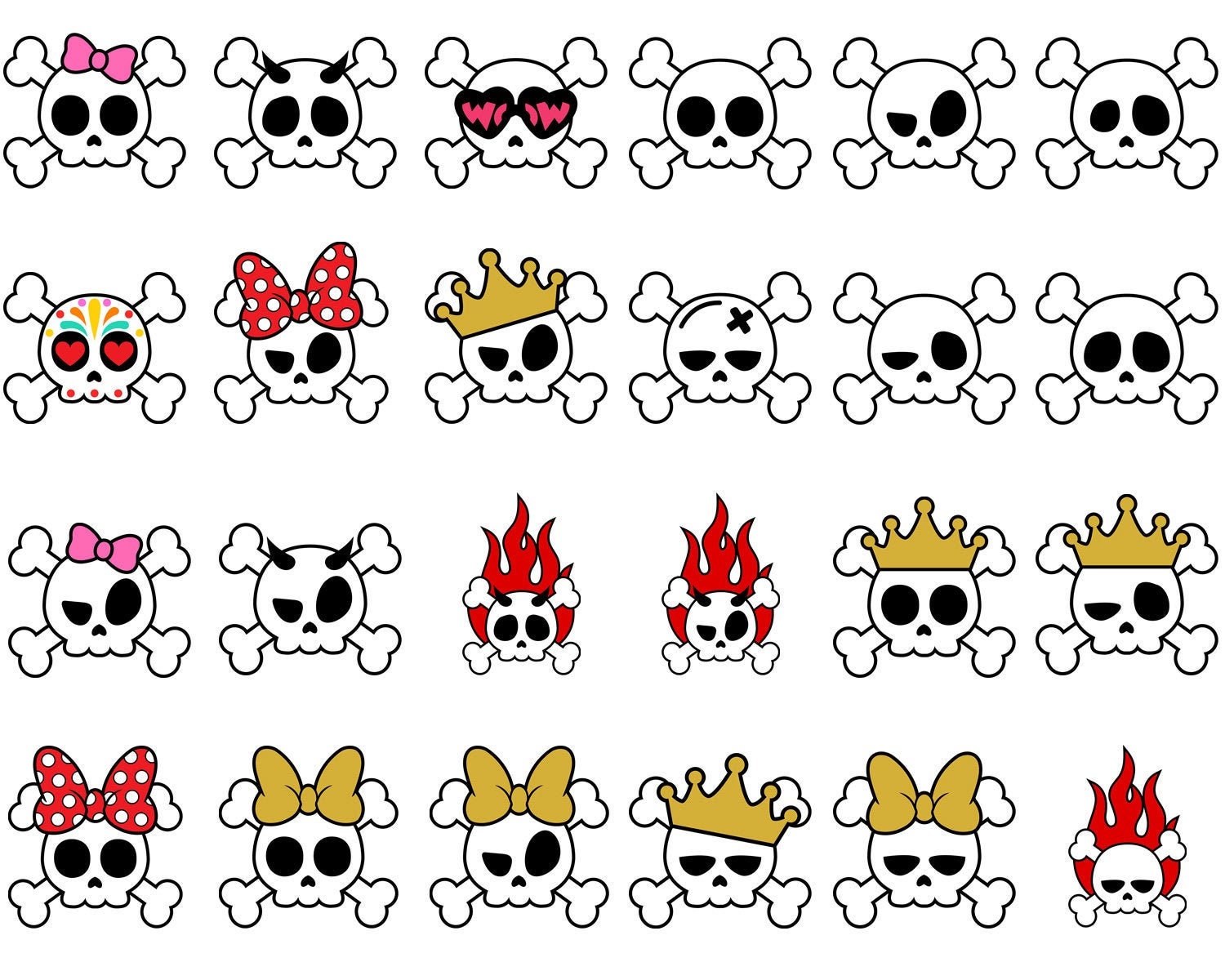 Download Skull With A Bow Svg Skull Svg Crown For Cricut For Etsy