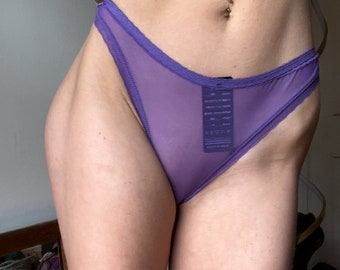 Mesh Purple Thong