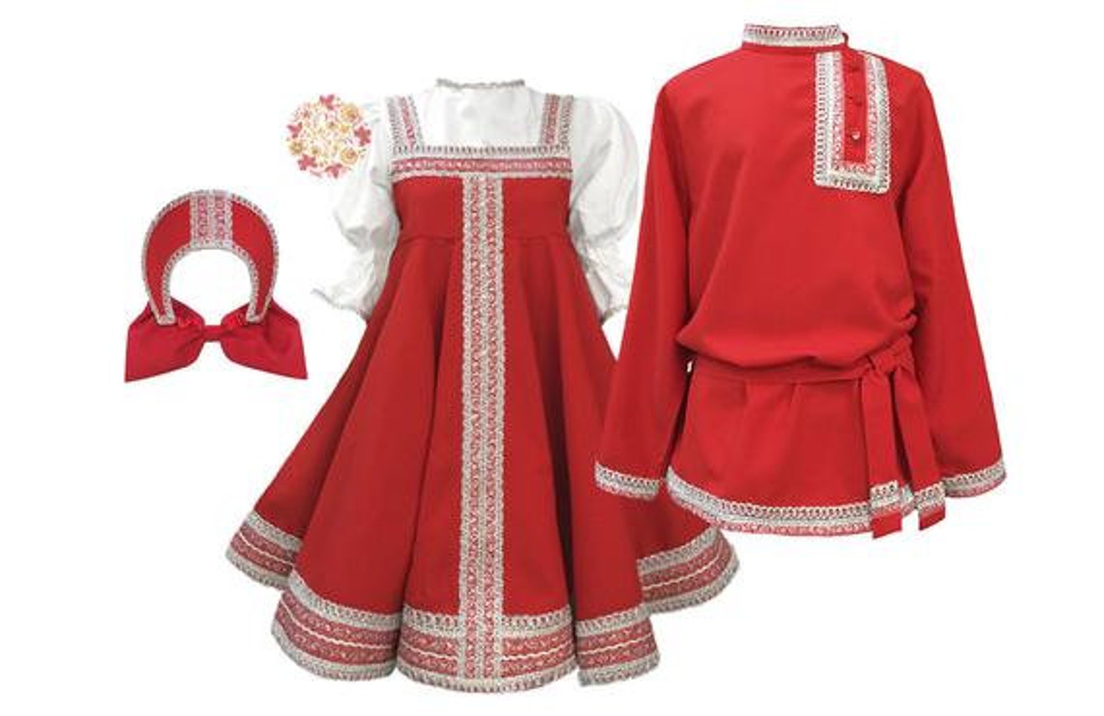 Dress For Dance With Kokoshnik Russian Traditional Folk Etsy
