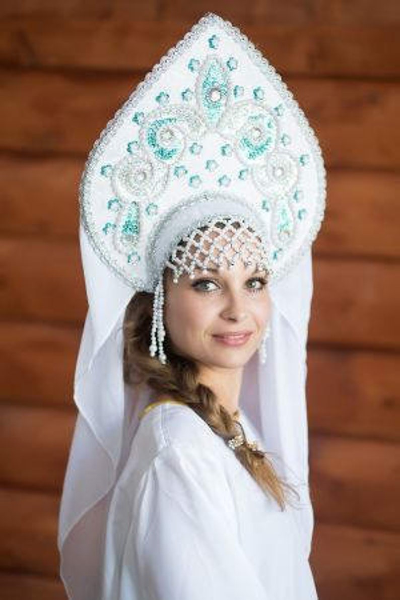 Headdress Kokoshnik Nadia Russian Traditional Etsy