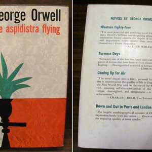 Book George Orwell Keep The ASPIDISTRA FLYING 1956 US Edition B.3.56 Harcourt Brace and Co H/C D/J