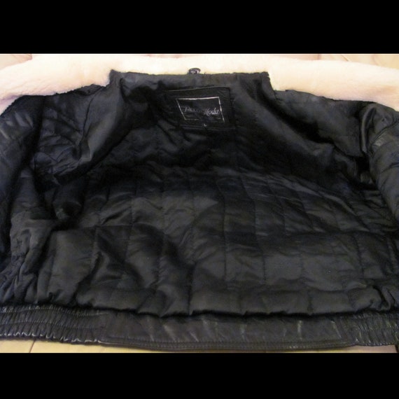 Genuine Leather Shearling Collar BOMBER JACKET Me… - image 9