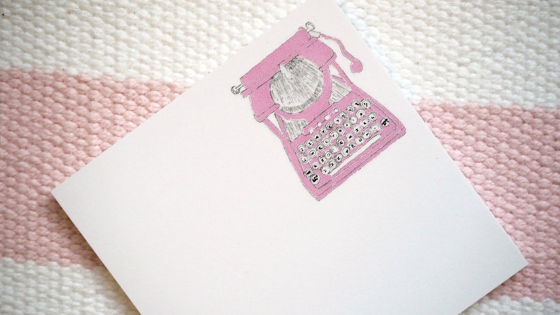 Pink Typewriter Sticky Post It Notes Planner Stickers Cute Stationery