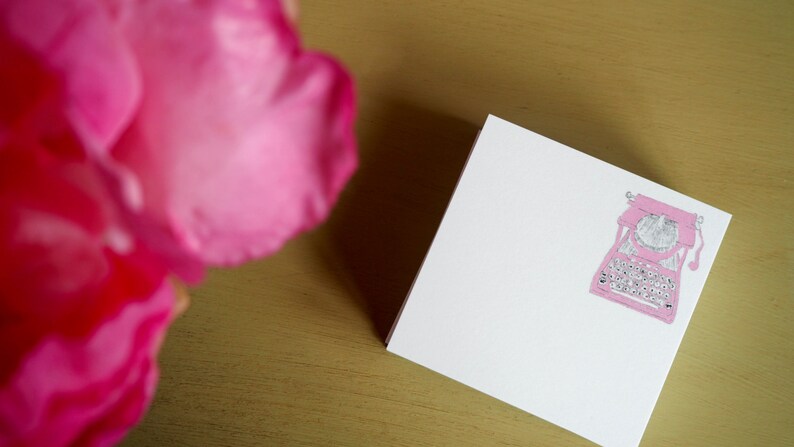 Pink Typewriter Sticky Post It Notes Planner Stickers Cute Stationery