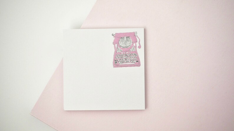 Pink Typewriter Sticky Post It Notes Planner Stickers Cute Stationery