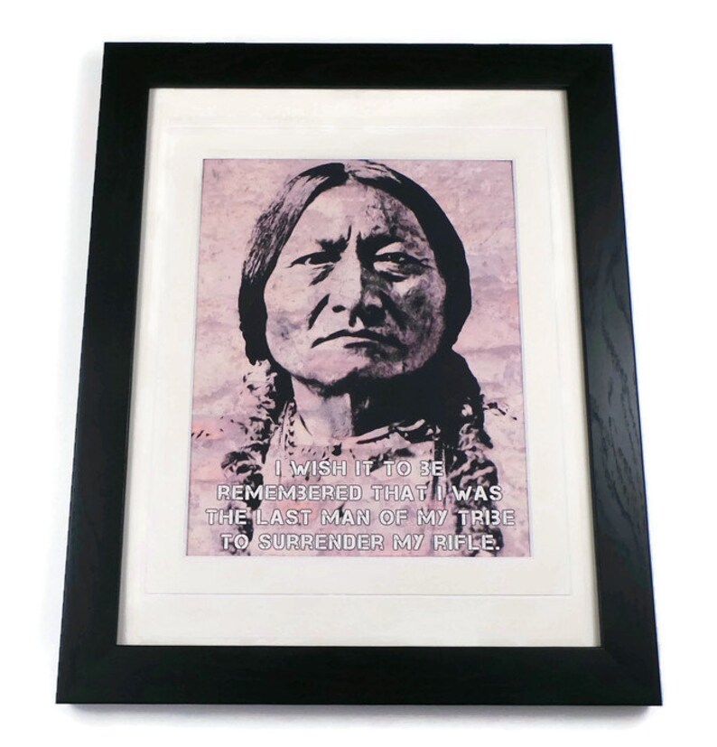 Sitting Bull Quote Canvas Art Print in Picture Frame Etsy Canada