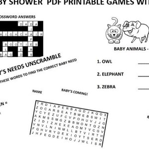 5 BABY Shower Printable Games Etsy