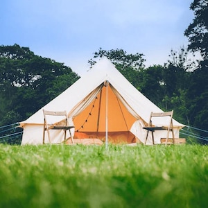 5m Bell Tent 285gsm 100% Natural Canvas Stove Mate