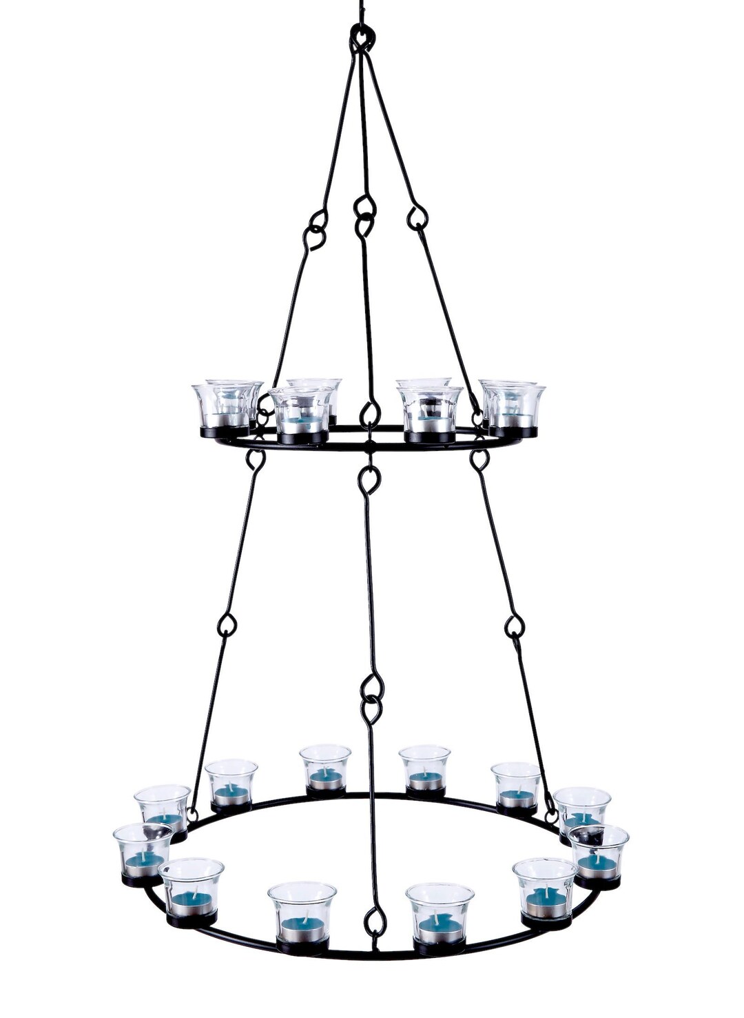 Tea Light Chandelier, double Tier Tea Light Holder, Candle Holder