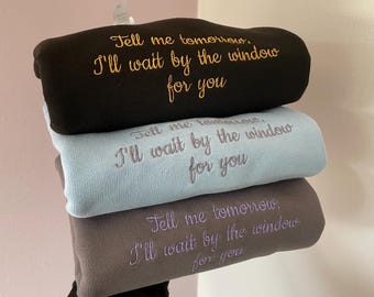 Tell me tomorrow, Gavin and Stacey embroidered Christmas sweatshirt. *more colours available*