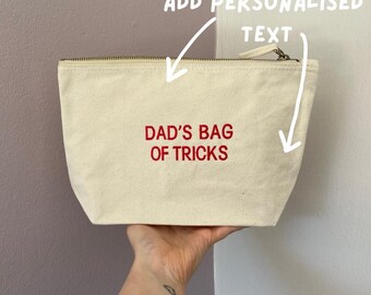 Father, Daddy, Dad, Grandad, personalised embroidered zip bag. *Personalised option available*