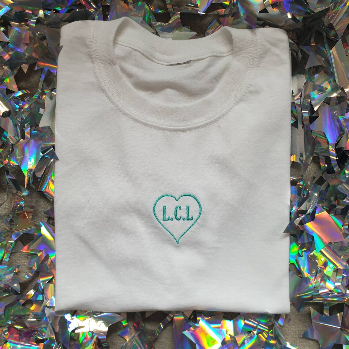 Personalised Heart Embroidered Tshirt. CUSTOMISED unisex Etsy