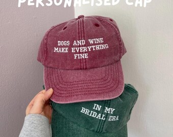 Unisex vintage college personalised cap.