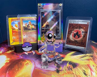 Charmander Desk Piece with JPN 151 Charmander AR in Extended Art Case, Blaine’s Charmander & Expedition Charmander!