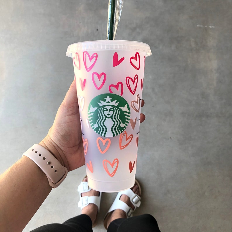 Download Ombre Hearts Starbucks Coffee SVG file Valentines ...