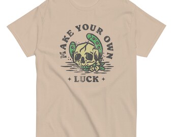 Make Your Own Luck Graphic T-Shirt: Minimalist Mental Health Awareness Tee for Men and Women