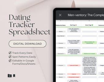 The Ultimate Dating Tracker Spreadsheet: Organize, Reflect, and Spot Patterns in Your Love Life | Google Sheets