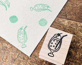Cream soda with face *20mmx26mm*Rubber stamp*R928