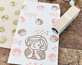 Donut *15mm square *Rubber stamp *R926