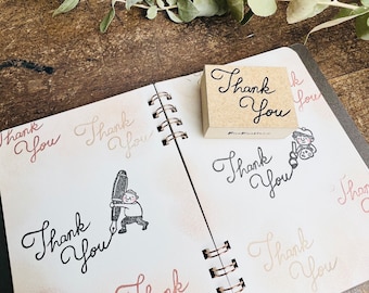 Thank you (cursive)*40mm×50mm*Rubber stamp *R697_o