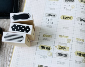 Notebook Deco Label Set of 3 * Rubber Stamp