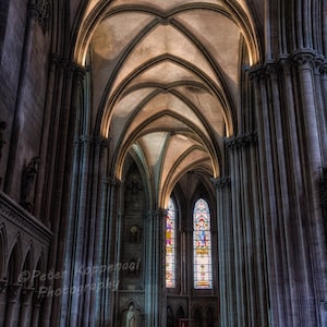 Notre Dame, Bayeux Cathedral, Normandy, Paris, Home Decor, Stained Glass Window, French Religious Gothic,