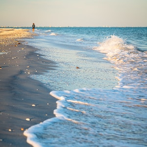 Sanibel Island Druck, Strand Dekor, Strand zu Fuß, Florida Wand Kunst, moderne Küsten Dekor, Ozean-Liebhaber, Surf,
