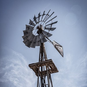 Vintage Windmill, Southwest Decor, Texas Wall Art, Desert Art Print, West Texas, BOHO Wall Decor,