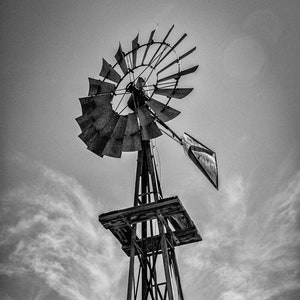 Vintage Windmill, Southwest Decor, Texas Wall Art, Desert Art Print, West Texas, BOHO Wall Decor,